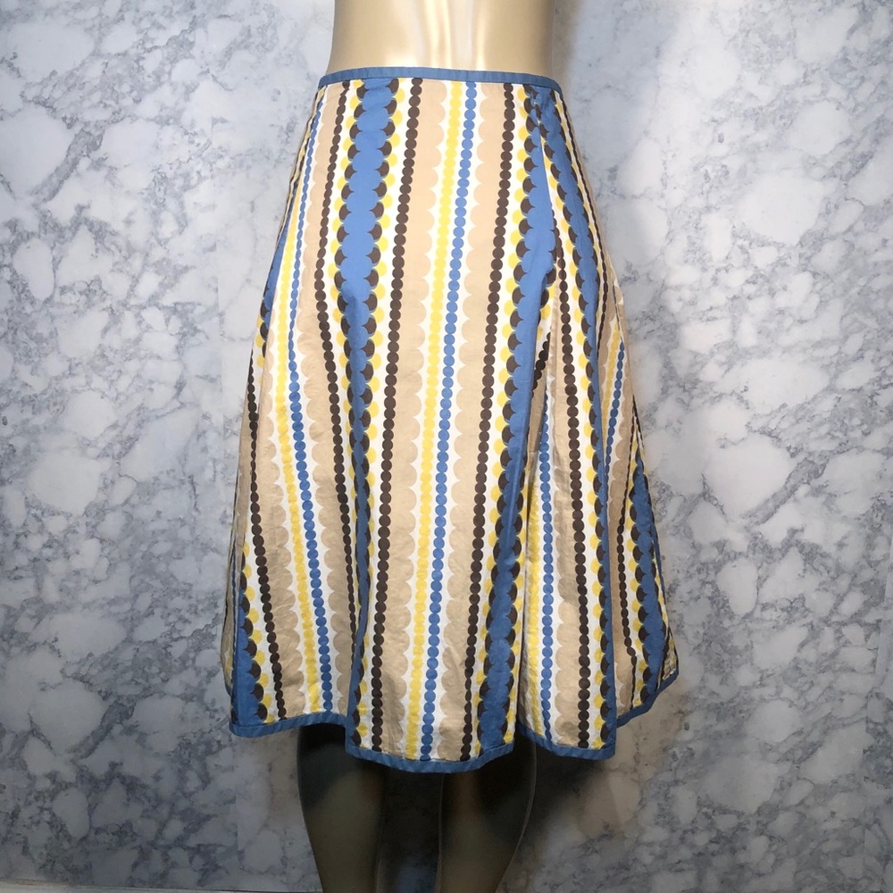 Boden 14 Midi Skirt Vertical Circle Print Flared